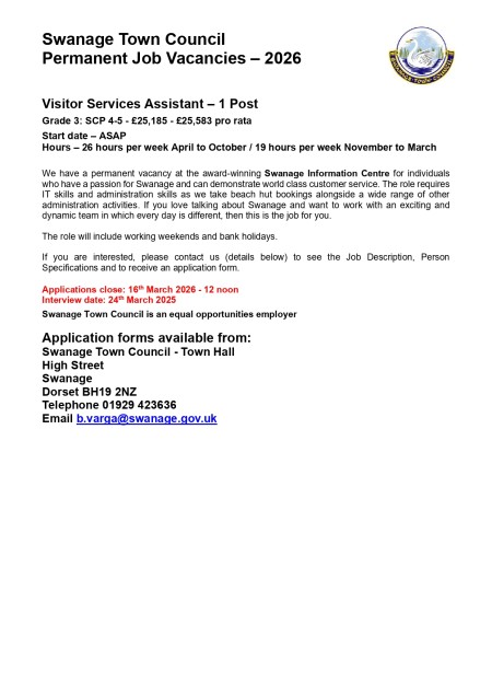 Job Vacancy: Visitor Services Assistant